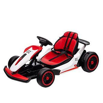 24V Electric Drift Go Kart, 2×200W Motors, Adjustable Seat, Lights, Ride-On Race Car for Big Kids