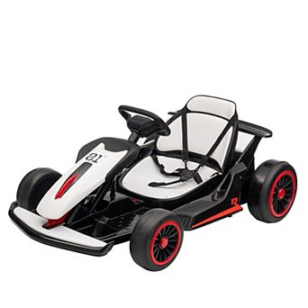 24V Electric Drift Go Kart, 2×200W Motors, Adjustable Seat, Lights, Ride-On Race Car for Big Kids