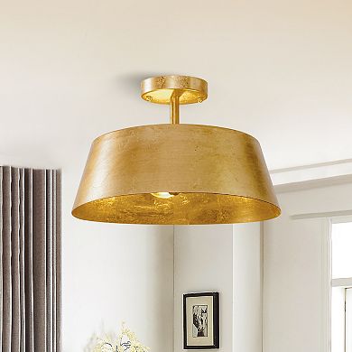 Parrot Uncle Vintage Dimmable 3-Light Gold Modern Urban Drum Semi-Flush Ceiling Light