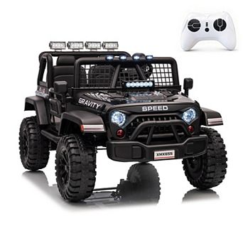 24V 2-Seater Kids Ride On Truck, Electric Car w/Remote, 4WD, LED Lights, Music & 2 Speeds