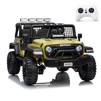 24V 2-Seater Kids Ride On Truck, Electric Car w/Remote, 4WD, LED Lights, Music & 2 Speeds