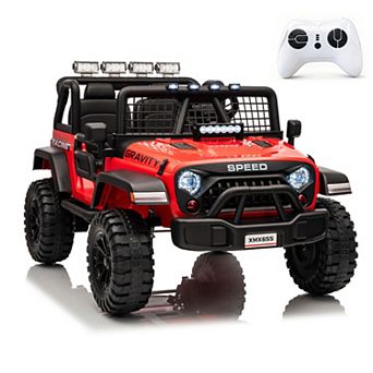 24V 2-Seater Kids Ride On Truck, Electric Car w/Remote, 4WD, LED Lights, Music & 2 Speeds