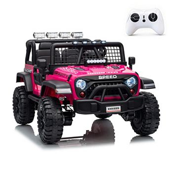 24V 2-Seater Kids Ride On Truck, Electric Car w/Remote, 4WD, LED Lights, Music & 2 Speeds