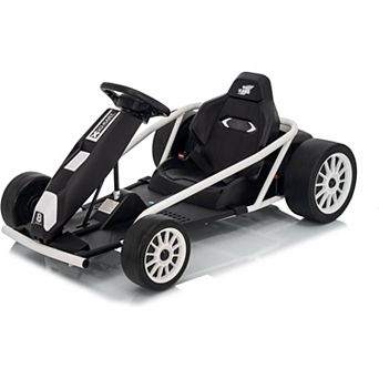 24V Electric Go Kart, 2×300W Motors, 8.1MPH Drift Racing Car w/ 9Ah Battery, Horn for Big Kids