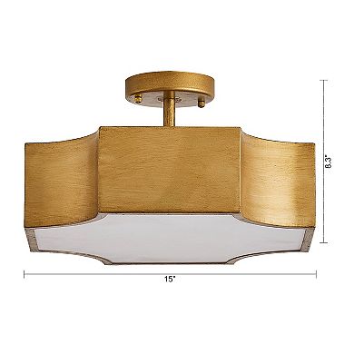 Parrot Uncle Modern Gold 3-Light Semi-Flush Mount Ceiling Light