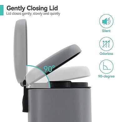 Fancihabor 5L Trash Can Trash Can,Bathroom Trash Can, Stainless Steel