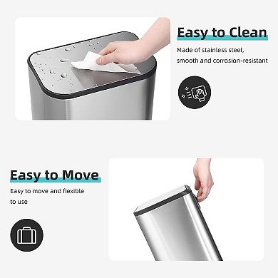 Fancihabor Ladder Trash Can with Lid & Removable Inner Bucket for Home, Outdoor, Office