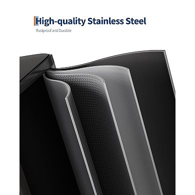 Fancihabor 40L Stainless Steel Double Trash Can with Lid for Kitchen Waste and Recycling