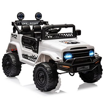 12V 2-Seater Kids Ride-On Truck, Electric Off-Road Car w/ Remote, LED Lights, Music, Suspension
