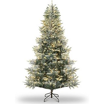 Pre-Lit Snow Flocked Christmas Tree with Incandescent Warm White Lights