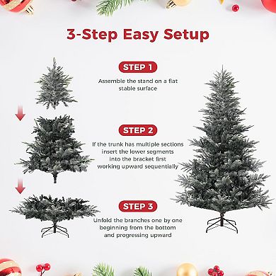 Pre-Lit Snow Flocked Christmas Tree with Incandescent Warm White Lights