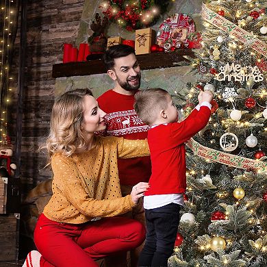 Pre-Lit Snow Flocked Christmas Tree with Incandescent Warm White Lights