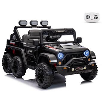 24V 6-Wheel Kids Ride On Car, 4WD Switchable Electric Vehicles, Remote, 3 Speeds, Bluetooth & LED