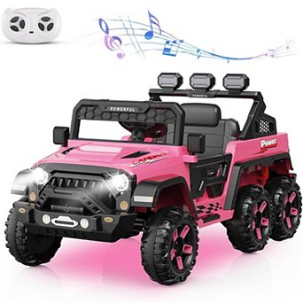 24V 6-Wheel Kids Ride On Car, 4WD Switchable Electric Vehicles, Remote, 3 Speeds, Bluetooth & LED