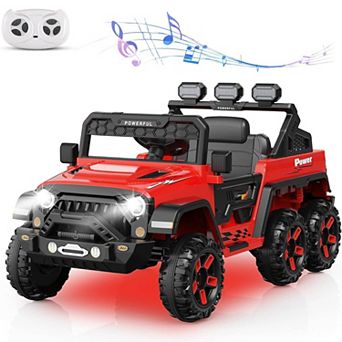 24V 6-Wheel Kids Ride On Car, 4WD Switchable Electric Vehicles, Remote, 3 Speeds, Bluetooth & LED