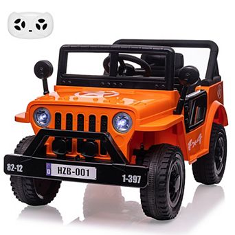 12V Kids Ride-On Truck, Electric Car w/Remote, 25W Motors, MP3, LED Lights, Double Doors
