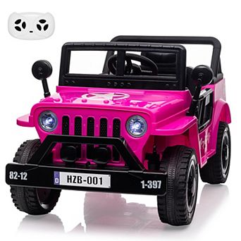 12V Kids Ride-On Truck, Electric Car w/Remote, 25W Motors, MP3, LED Lights, Double Doors