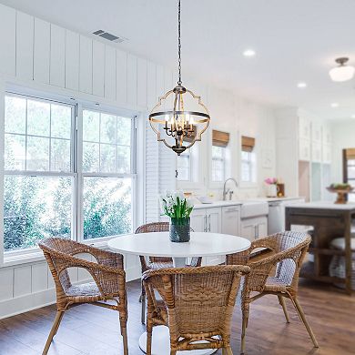 Parrot Unlce Vintage Distressed Metal 4-light Candle Chandelier Light Fixture