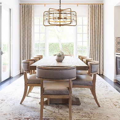 Parrot Unlce 18" Modern Gold 4-Light Crystal Chandelier Fixture Ceiling Light