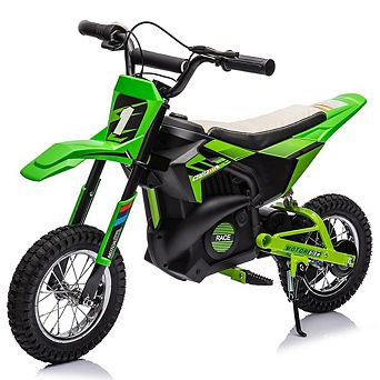 24V Electric Dirt Bike for Kids 250W Off-Road Motorcycle 13.6MPH w/Twist Throttle, Metal Suspension