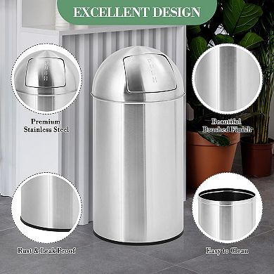 Fancihabor Heavy-Duty Commercial Trash Can with Anti-Fingerprint Cover