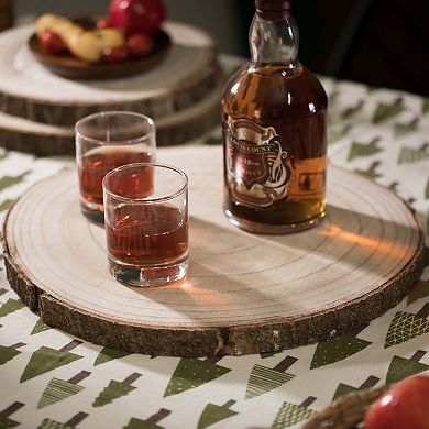 Barky Natural Wood Slabs Rustic Ornament Slice Tray Table Charger 14" set of 4