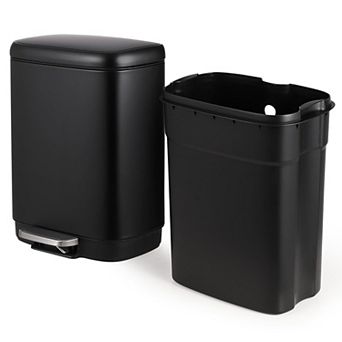 Fancihabor 3.2 Gallon Stainless Steel Trash Can, Step-On Waste Bin with Soft-Close Lid