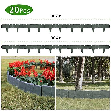 20-Pack Cobblestone Effect Plastic Garden Lawn Border Edging