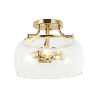 Parrot Unlce Modern Gold 3-Light Glass Semi Flush Mount Fixture Ceiling Light