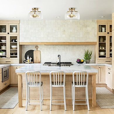 Parrot Unlce Modern Gold 3-Light Glass Semi Flush Mount Fixture Ceiling Light