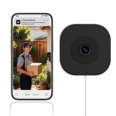 2K Smart Window Camera with AI Alerts, Full-Color Night Vision, and 24/7 Recording