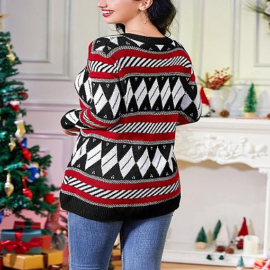 Ugly Christmas Cardigan Knitted Long-Sleeved Sweater for Women
