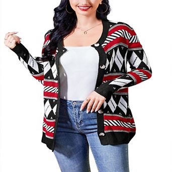 Ugly Christmas Cardigan Knitted Long-Sleeved Sweater for Women