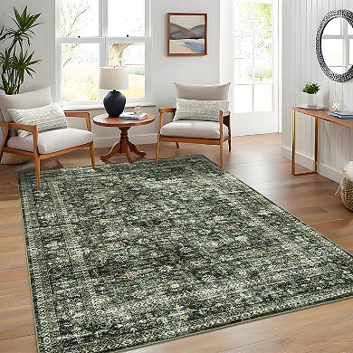 Garvee Washable Non Slip Area Rugs Stain Resistant Non Shedding Bordered for Indoor use