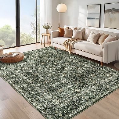 Garvee Washable Non Slip Area Rugs Stain Resistant Non Shedding Bordered for Indoor use