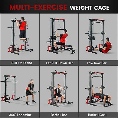 Soozier Smith Machine, Multi-Function Power Cage with Lat Pull Down System