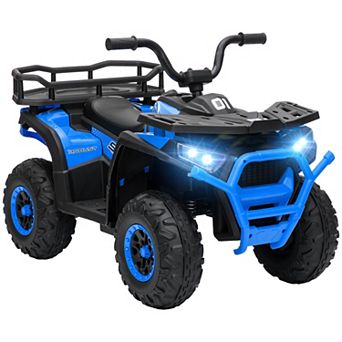 Qaba 12V Kids ATV, 4 Wheeler with Spring Suspension, Storage,