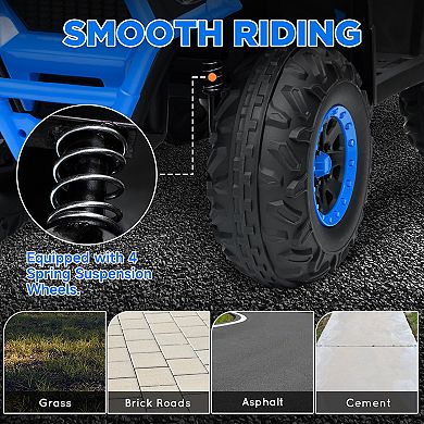 Qaba 12V Kids ATV, 4 Wheeler with Spring Suspension, Storage,