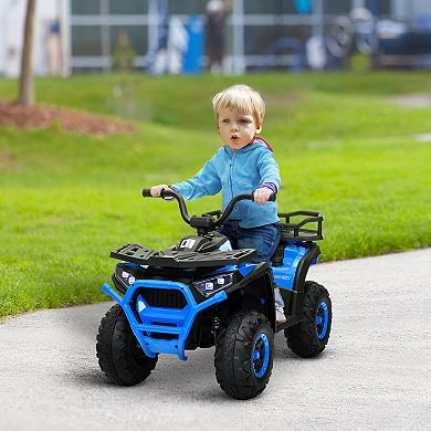 Qaba 12V Kids ATV, 4 Wheeler with Spring Suspension, Storage,