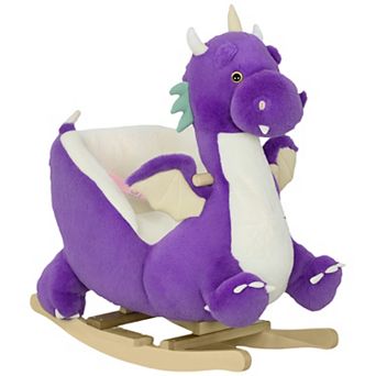 Qaba Baby Rocking Horse, Ride Dragon with Realistic Dragon Roar