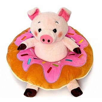Ollie Oinker the Pig Plushie, Adorable 12" Donut Ring Stuffed Animal for Kids’ Gifts