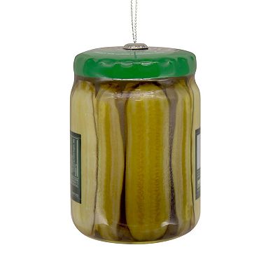 Kraft Claussen Pickles Jar Shatterproof Hallmark Christmas Ornament
