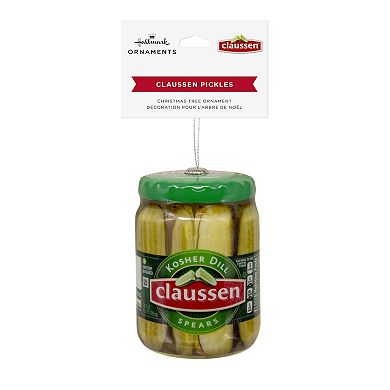 Kraft Claussen Pickles Jar Shatterproof Hallmark Christmas Ornament