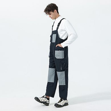 Men's Bib Overalls Loose Fit Workwear with Cargo Pockets