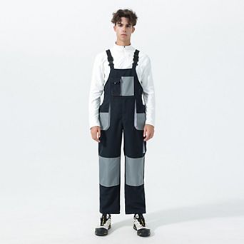 Men's Bib Overalls Loose Fit Workwear with Cargo Pockets