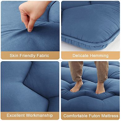 Japanese Futon Floor Mattress for Adults Kids, Roll Up Sleeping Mattress