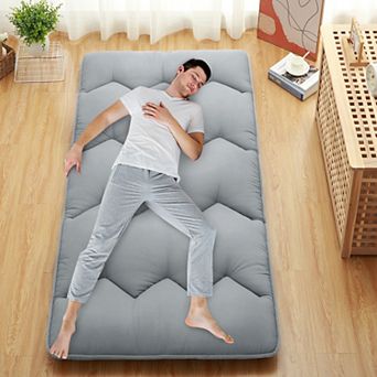 Japanese Futon Floor Mattress for Adults Kids, Roll Up Sleeping Mattress