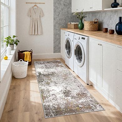 Modern Abstract Machine Washable Area Rugs for Living Room, Non-Slip Soft Stain Resistant Carpet