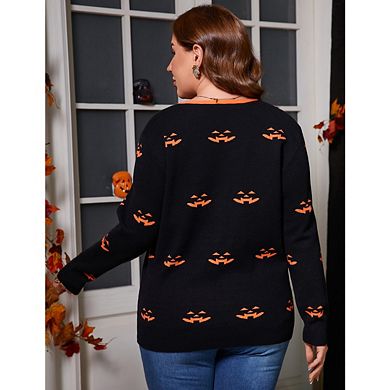 Women's Fall V Neck Sweater Plus Size Trendy Long Sleeve Coat Casual Lightweight Knit Pullover Tops