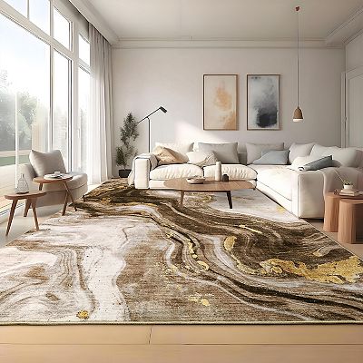 Modern Abstract 10x13 Low Pile Washab...